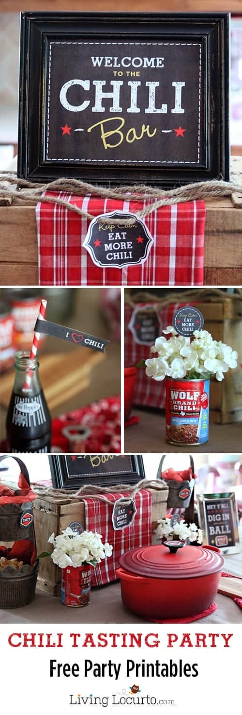 Chili Bar Party with free printables