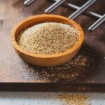 award winning dry rub for ribs in a wooden bowl