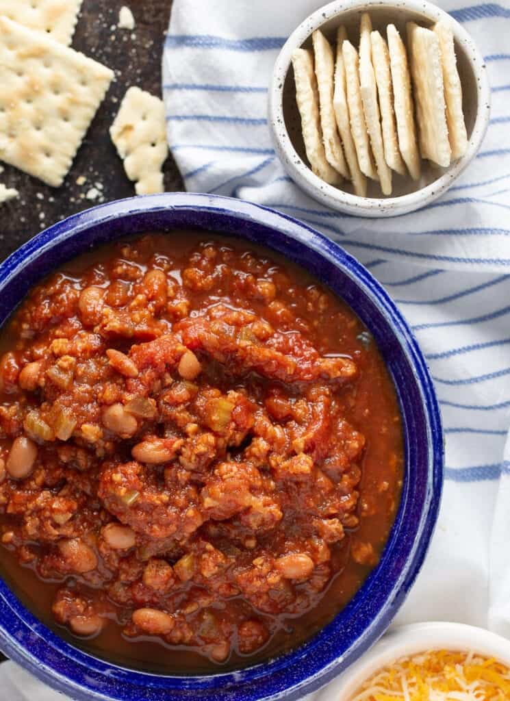 Copycat Wendy's Chili in a bowl