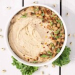 black eyed pea hummus in a bowl