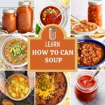 canned soups in jar and bowls