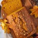 loaf of pumpkin bread sliced