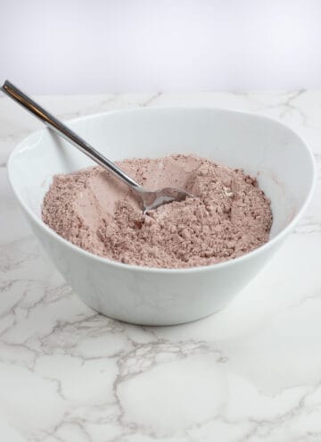 dry brownie mix ingredients in bowl