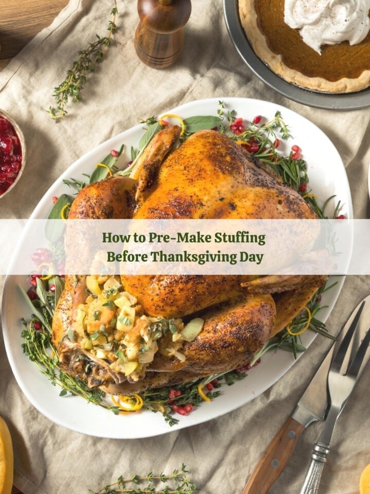 Thanksgiving turkey with stuffing coming out