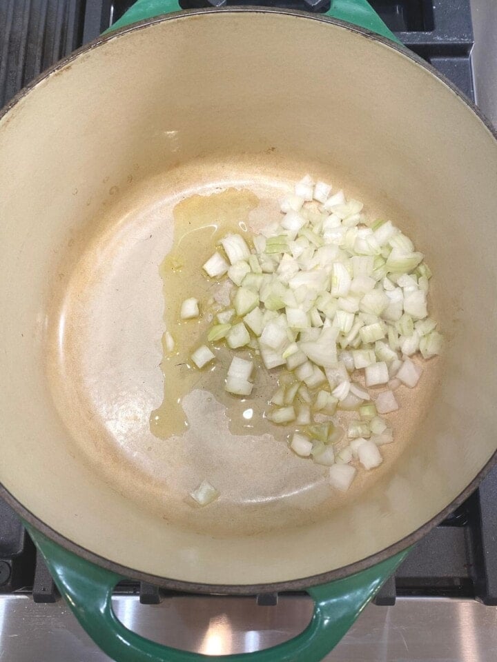 onions in a pan with oil