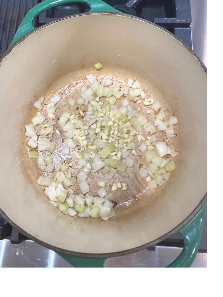 garlic and onions in pan