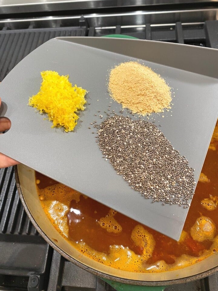 lemon zest chi on cutting board