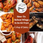 A variety of saucy chicken wings that are ready to be reheated in an air fryer
