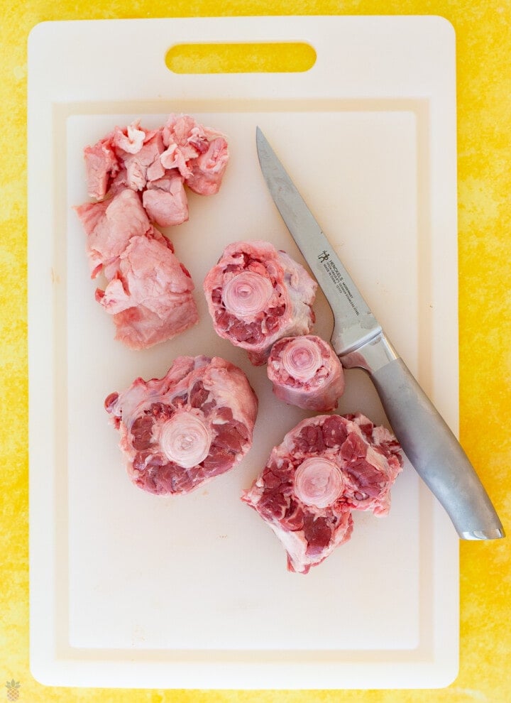 raw oxtail with fat trimmed off