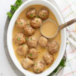 meatballs in rich creamy brown gravy