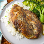 Texas Roadhouse Herb Crusted Chicken Plate juicy drips