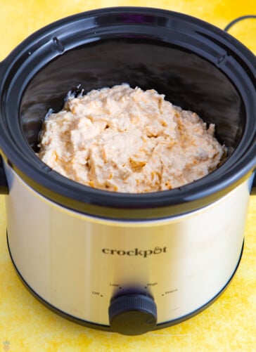 creamy maryland crab cooking in crockpot