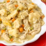 Chicken and dumplings made in the crock pot