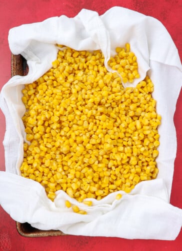 And corn that has been wrapped in a kitchen towel to block off all the excess moisture