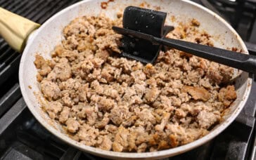 sausaged fried in a pan