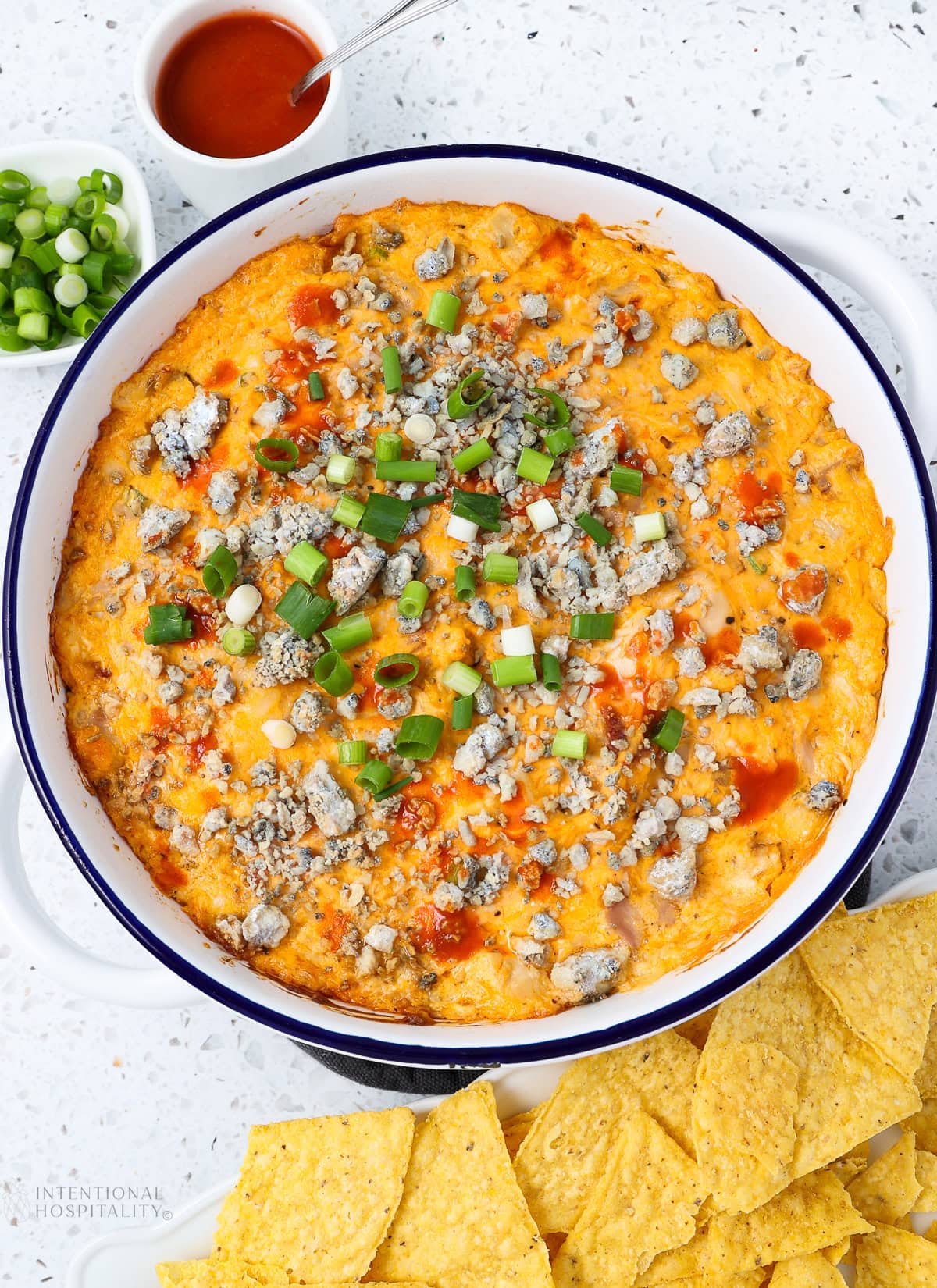 buffalo chicken dip hot out of the oven
