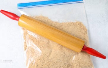 broken gram crackers in a ziplock bag