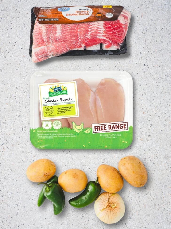meat and veggies for the soup
