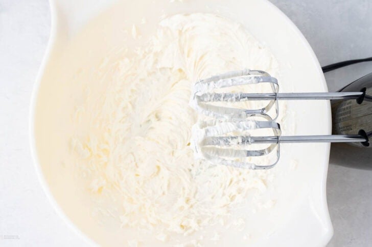 whipped cream cheese with mixer