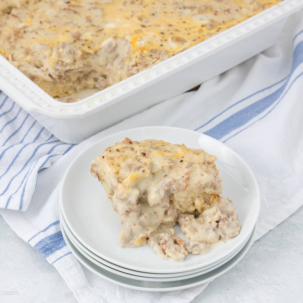 Biscuits and Gravy Breakfast Casserole
