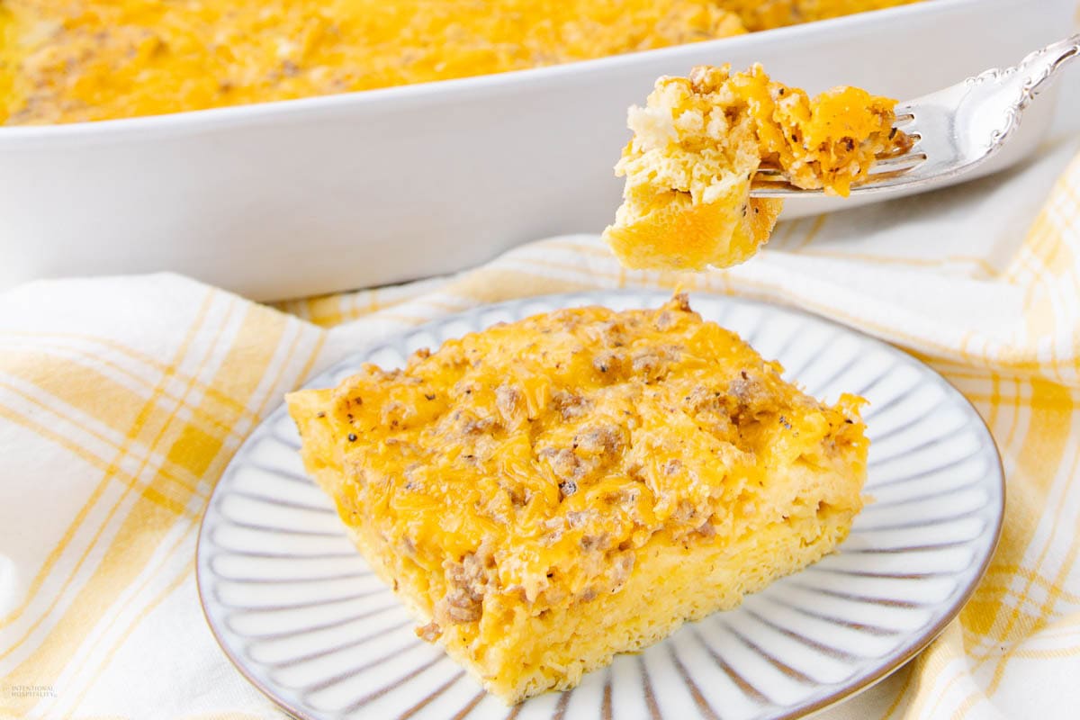Easy Sausage Egg and Cheese Casserole for a Crowd