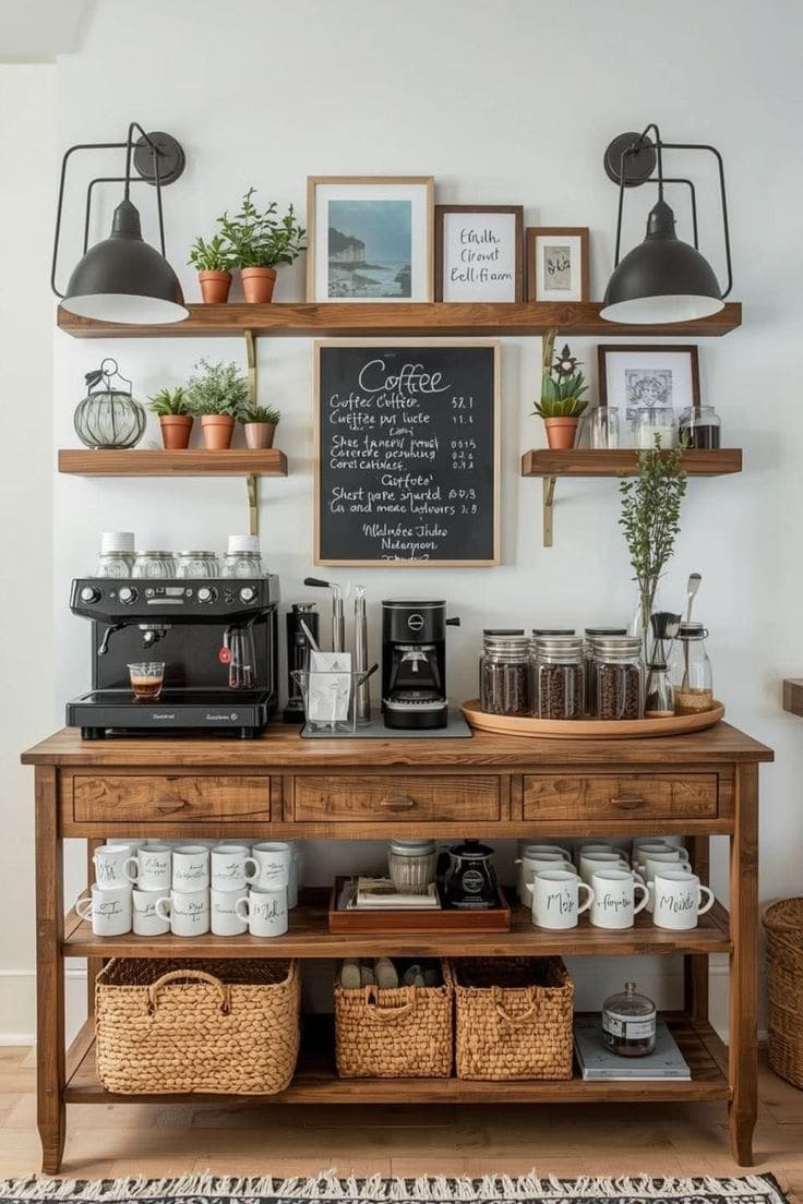 Unique Kitchen Bar Cabinet Ideas for Your Dream Coffee Station, image size:736x1104