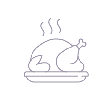 Roast chicken main dish icon.